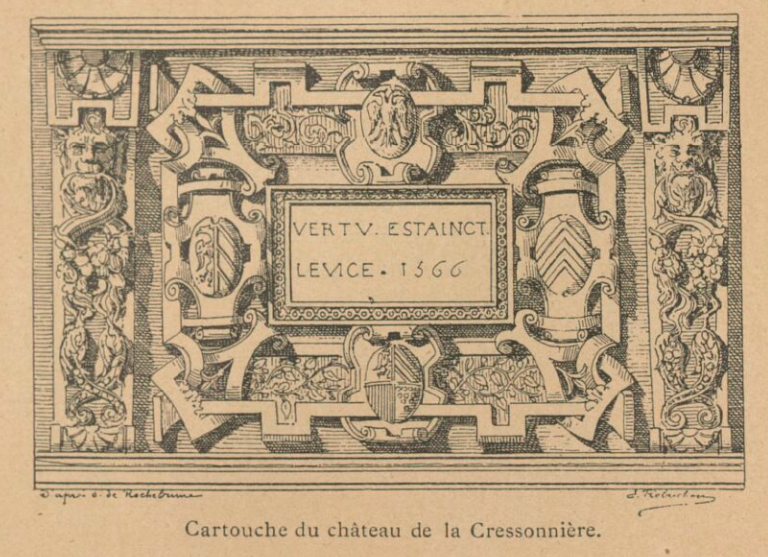 Cartouche du château de la Cressonnière