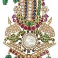 A diamond and multi-gem sarpech. indian, mid 20th century