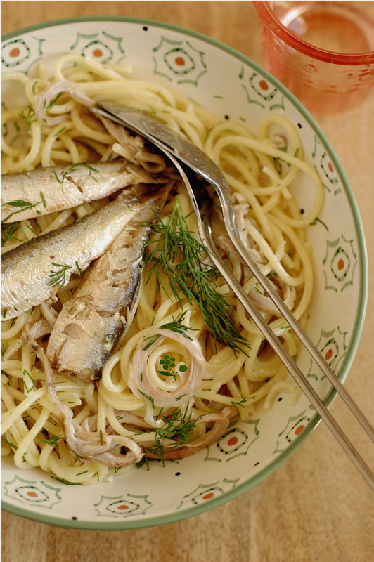 Spaghetti andouille & sardine