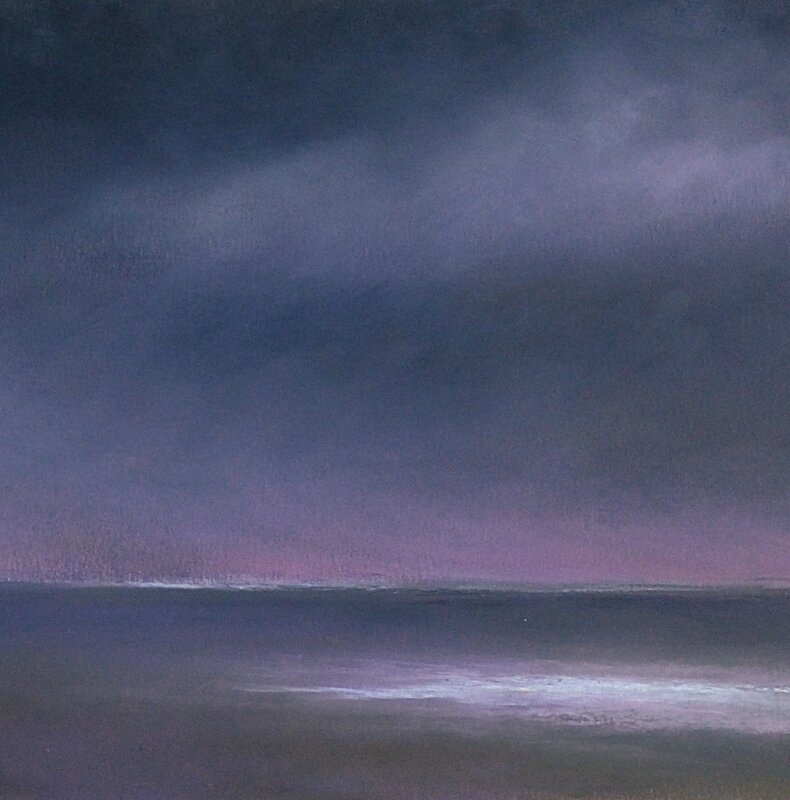 little horizon 5, oct 2016, pastel à l'huile, 20 x 20 cm