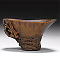 A fine rhinoceros horn libation cup, Qing dynasty, 17th/18th century