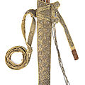A silver-thread embroidered glass-bead-mounted velvet-clad leather quiver, north india, early 19th century