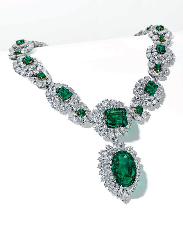 An impressive emerald and diamond necklace, by Van Cleef & Arpels