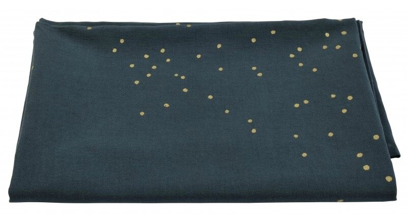 nappe gris anthracite pois or