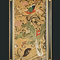 A set of three late 18th century chinese paper panels, ca 1790