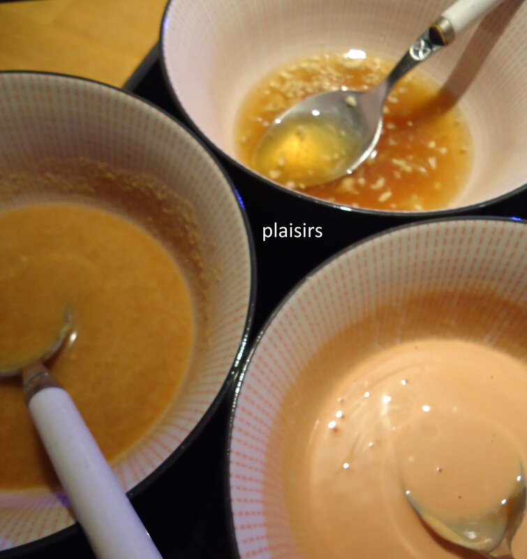 Sauces fondue chinoise Plaisirs & joies des papilles