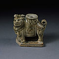 Candlestick in the form of a lion, glazed stoneware, yaozhou ware, china, jin dynasty (1115-1234)