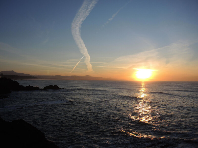 Biarritz, rocher de la Vierge, coucher de soleil hiver (64)