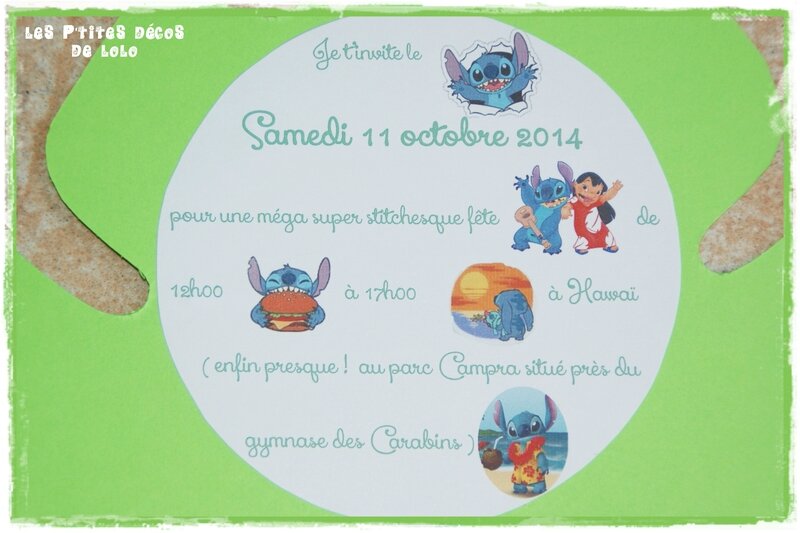 Lison A 9 Ans A Hawai Avec Stitch Les Invitations Les P Tites Decos De Lolo