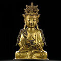 A gilt-bronze seated figure of guanyin, ming dynasty, 16th century