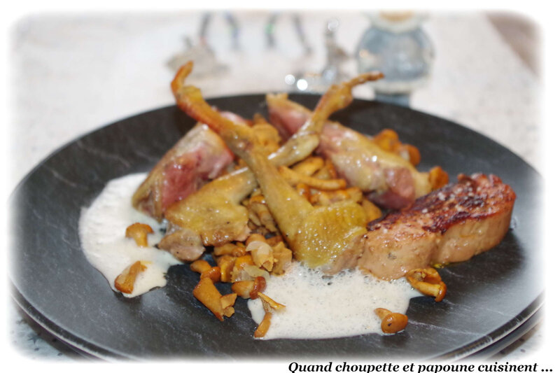 pigeon rôti, escalope de foie gras chaud-5513