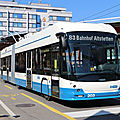 Zurich : conversion de plusieurs lignes au trolleybus