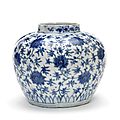 A blue and white lobed jar, Wanli period (1573-1619)