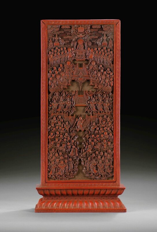 Rare boîte en laque sculptée Dynastie Qing, époque Qianlong
