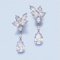 Important pair of diamond pendent earrings, harry winston, circa 1975