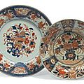 Deux assiettes. chine, époque kangxi (1662-1722) et japon xviiie siècle.