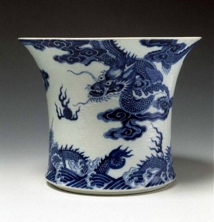 Pot à pinceaux, Chine, porcelaine d'exportation pour le Vietnam, 18e siècle (ca