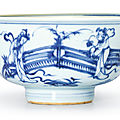 A blue and white 'ladies' bowl, ming dynasty (1368-1644)
