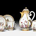 Tea and coffee service with chinoiserie decoration, meissen, ca. 1730-1739