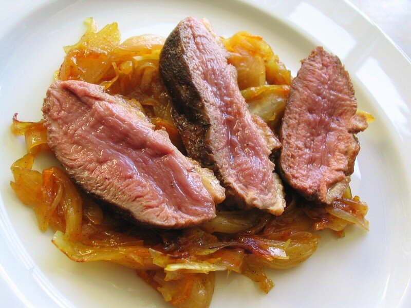 Magret de canard avec échalotes de Tradition confites à l'orange La