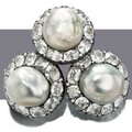 Exceptionally large natural pearls: a pair of natural pearl and diamond earrings & a natural pearl and diamond ring
