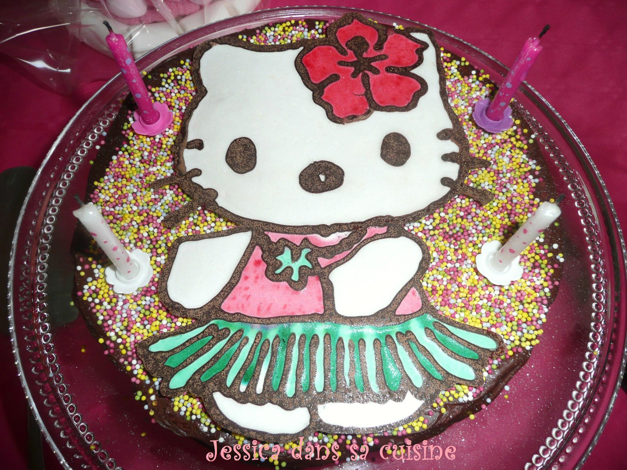 Hello Kitty En Windows Color Etapes En Photos Pour Anniversaire De Princesse Jessica Dans Sa Cuisine