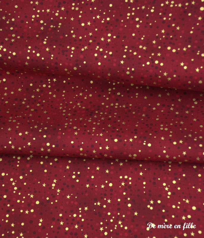 rouge - bulles et étoiles