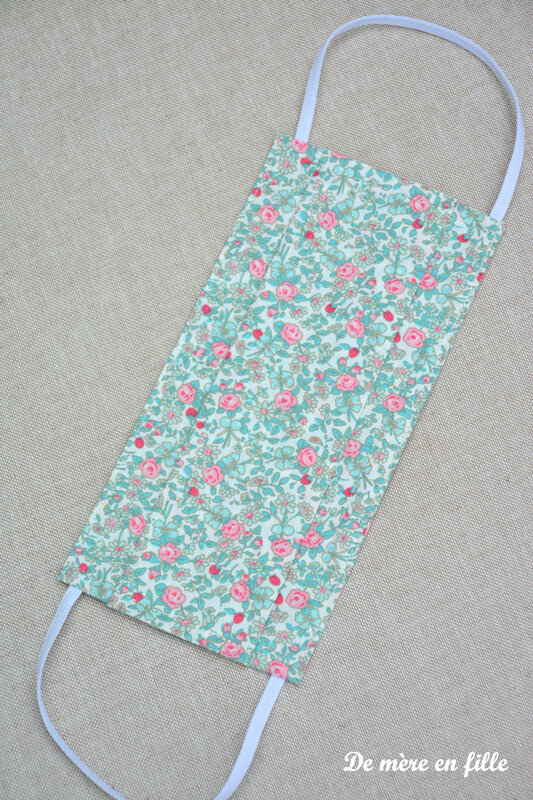 fleuri rose et turquoise