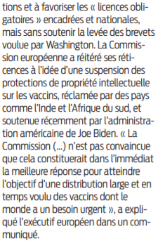 2021 06 05 SO vaccinsl'UE ne soutiendra pas une levée des brevets2