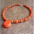 Collier rouge macaron