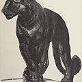Paul jouve (1880-1973), panthère marchant de face. vers 1930