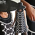 Robe trapèze Chasuble Noire & Blanche crème Graphique Couture tendance Imprimé vintage 60
