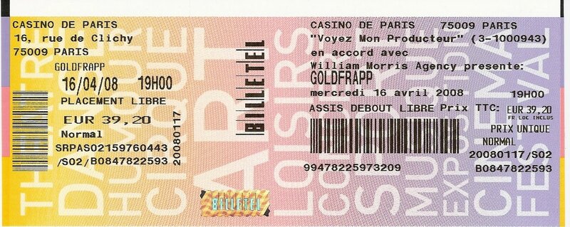 2008 04 Goldfrapp Casino de Paris Billet
