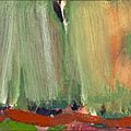Olivier debré (1920-1999), vert et rose barre rouge, brocéliande, 1979-1980 