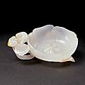 White jade flower-shaped cup, 14th century, ming dynasty, hong wu period