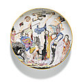 A chinese export dutch decorated crucifixion saucer dish, qing dynasty, circa 1735