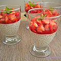Perles du japon vanillées et tartare de fraises à la fraise bonbon