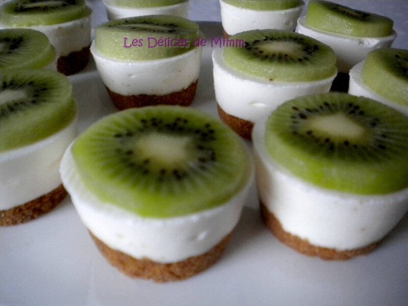 Mini cheesecakes citron et kiwi sans cuisson
