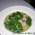 Soupe italienne aux boulettes de veau de madame elena, sans gluten et sans lactose