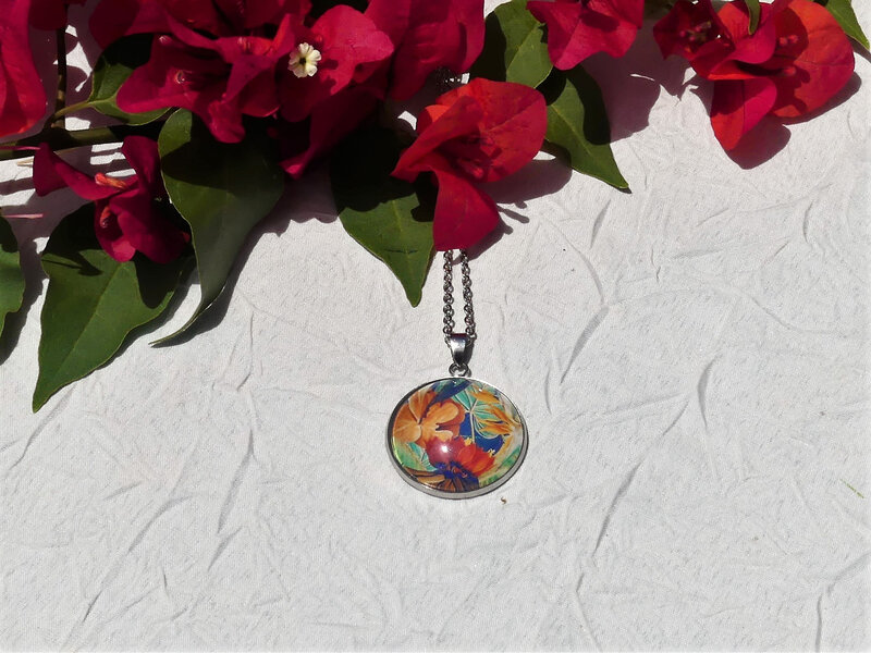 bijoux colores made in guyane par louise indigo fleurs oranges (1)