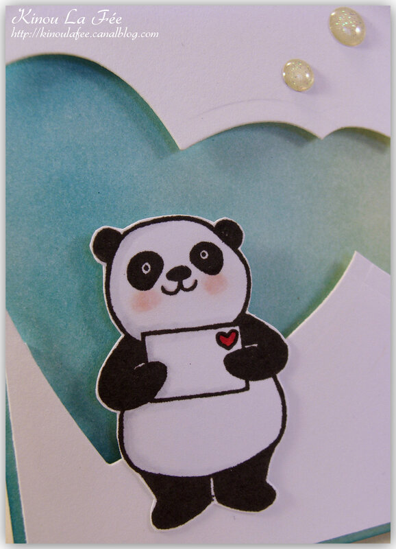Carte Pandas Festifs Coeurs 3