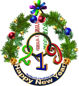 2019-Happy New Year boules decorations