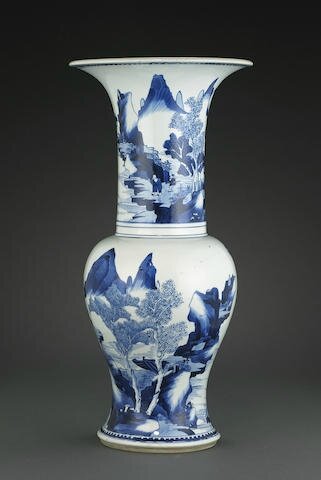 A blue and white baluster vase, Kangxi period
