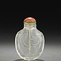 A carved rock crystal snuff bottle, 1750-1860