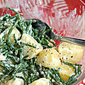 Salade tiède de pommes de terre et salicornes à l'aïoli