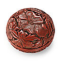 A cinnabar lacquer box and cover, ming dynasty, 15th century