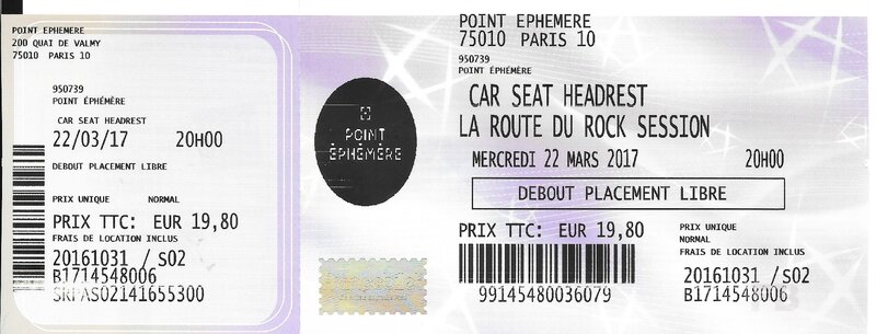 2017 03 22 Car Seat Headrest Divan du Monde Billet