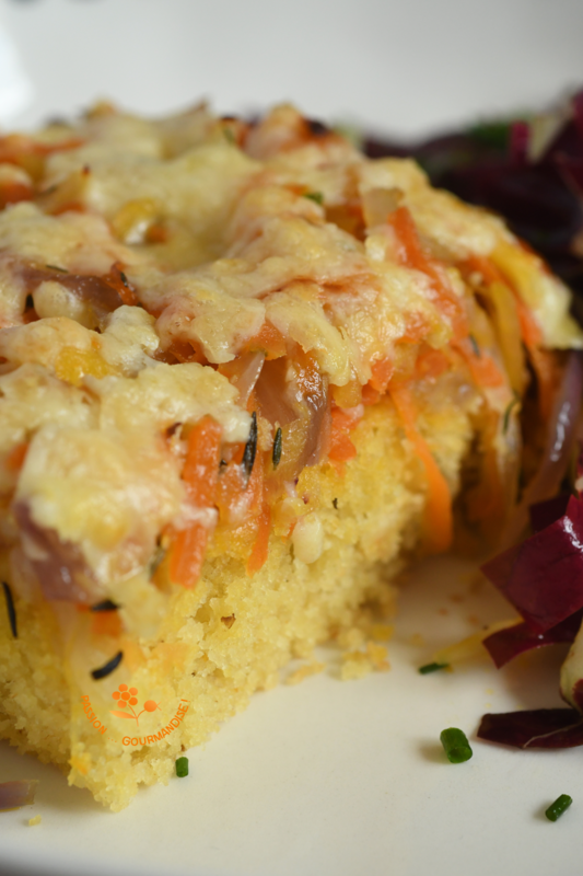 Pain de maïs aux légumes gratinés au Cheddar_7