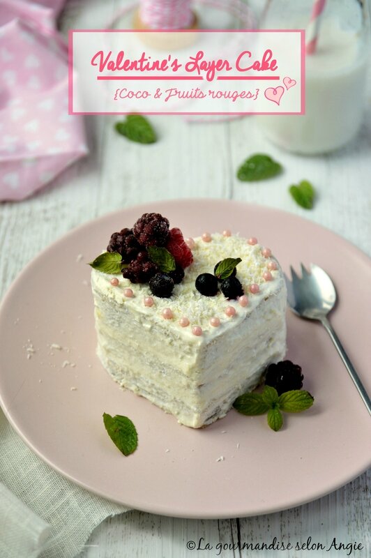 vegan 1 layer cake fruits rouges coco saint valentin
