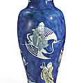 A powder-blue-ground 'immortals' vase, qing dynasty, kangxi period (1662-1722)